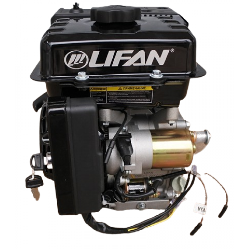 Бензиновий двигун LIFAN LF170FD-T з електростартером, вал Ø 20 мм під шпонку