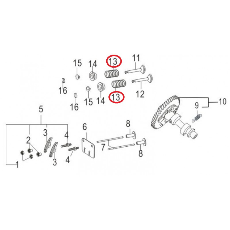 Пружина клапана двигуна GS212E